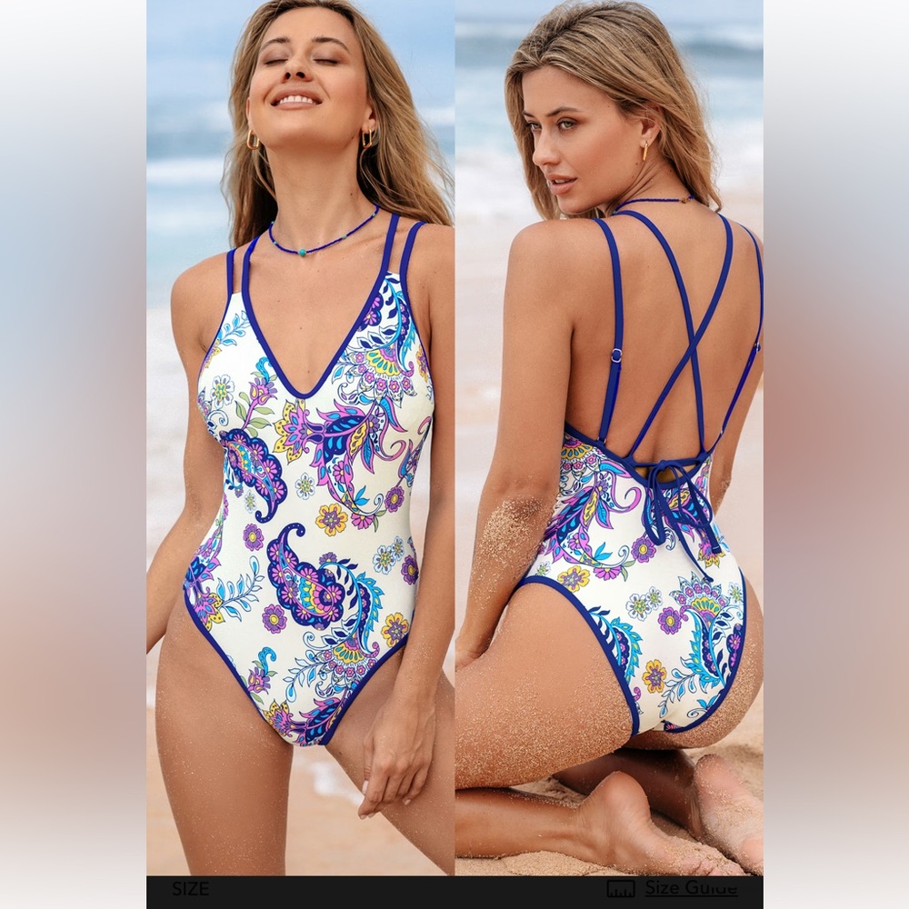 Boho one peice swimsuit size large